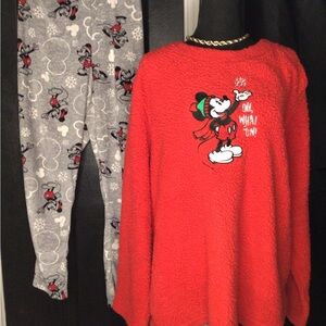 #564.  Disney Mickey Mouse Red and Gray women’s plus size Pajama set